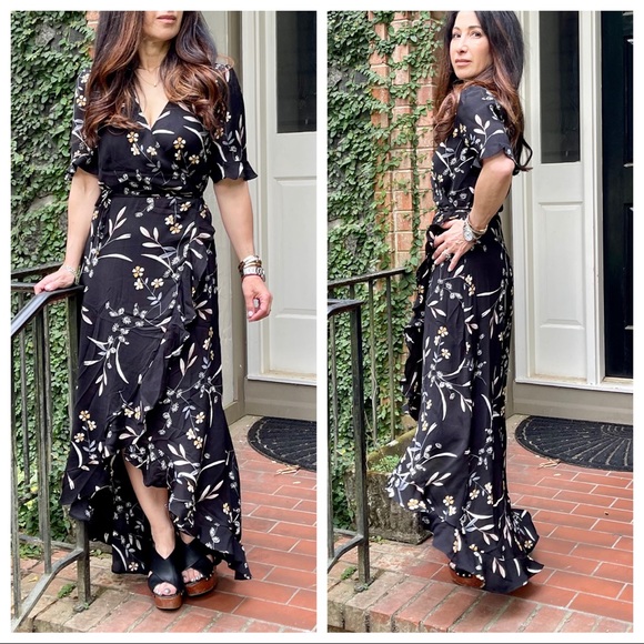 Fabulous boho floral High Low wrap maxi dress - Picture 5 of 9